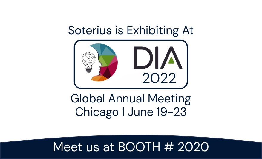 Banner for Soterius Joins Drug Information Association DIA 2024
