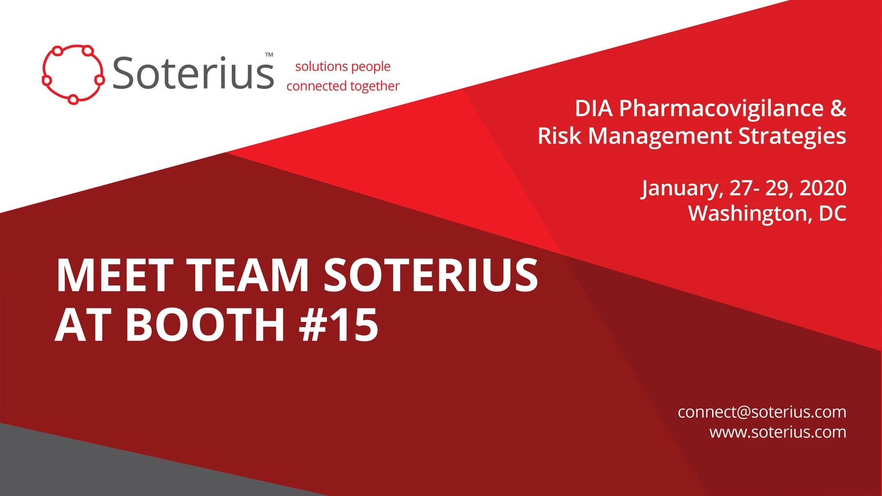 Banner for Meet Soterius at DIA PV & Risk Strategies Conference
